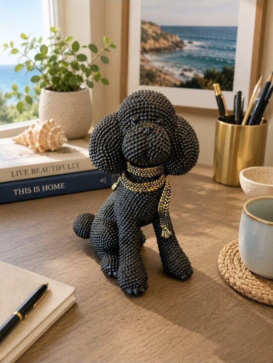 Other - New Black Gold Textured Poodle Dog Mid Century Modern Figurine Statue Decor